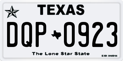 TX license plate DQP0923