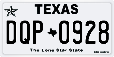 TX license plate DQP0928