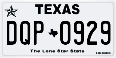 TX license plate DQP0929
