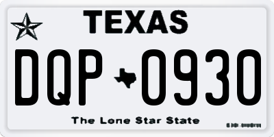 TX license plate DQP0930