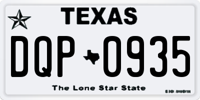 TX license plate DQP0935