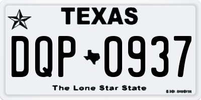 TX license plate DQP0937