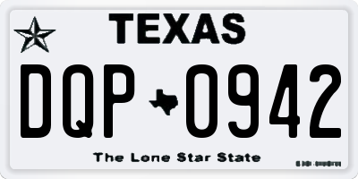 TX license plate DQP0942