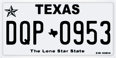 TX license plate DQP0953