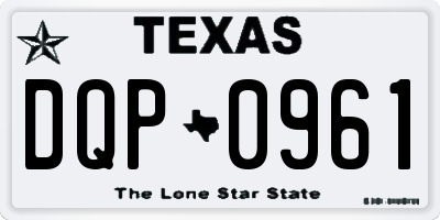 TX license plate DQP0961