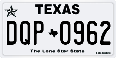 TX license plate DQP0962