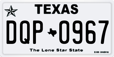 TX license plate DQP0967