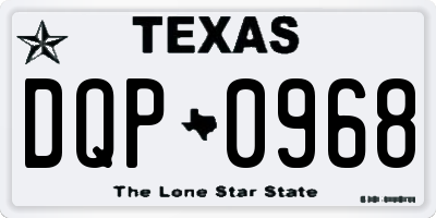TX license plate DQP0968