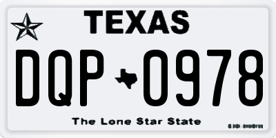 TX license plate DQP0978