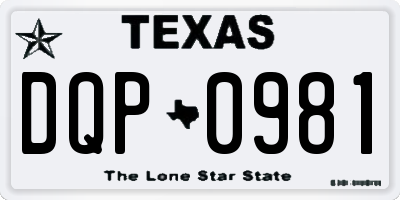 TX license plate DQP0981