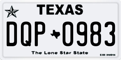 TX license plate DQP0983