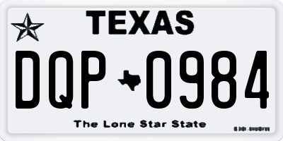 TX license plate DQP0984