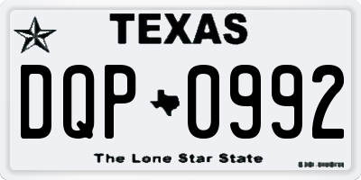 TX license plate DQP0992