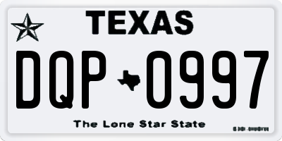 TX license plate DQP0997