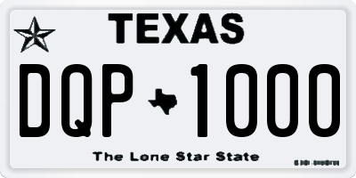 TX license plate DQP1000