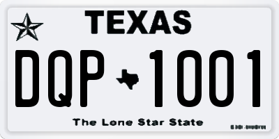 TX license plate DQP1001