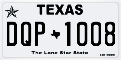 TX license plate DQP1008