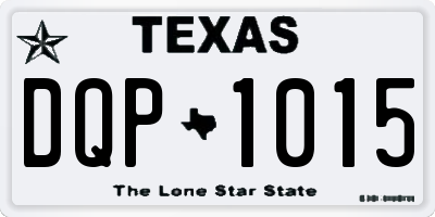 TX license plate DQP1015