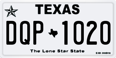 TX license plate DQP1020