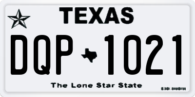 TX license plate DQP1021