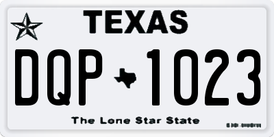 TX license plate DQP1023