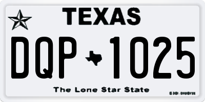 TX license plate DQP1025