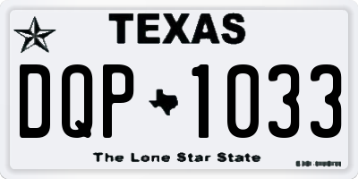 TX license plate DQP1033