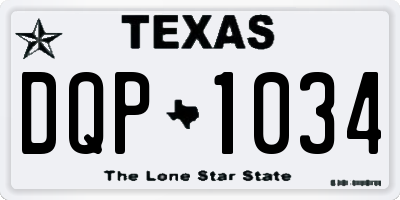 TX license plate DQP1034