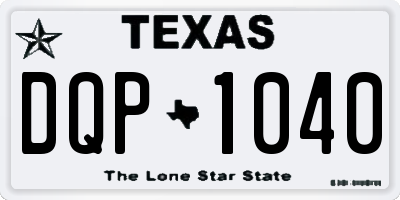 TX license plate DQP1040