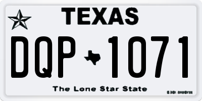 TX license plate DQP1071