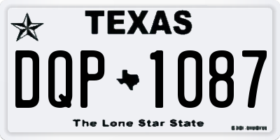 TX license plate DQP1087