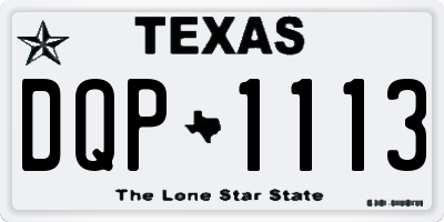 TX license plate DQP1113