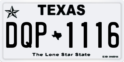 TX license plate DQP1116