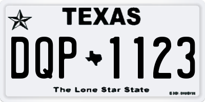 TX license plate DQP1123