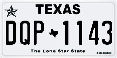 TX license plate DQP1143