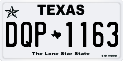 TX license plate DQP1163