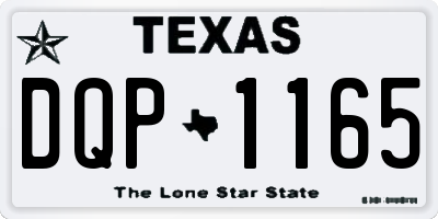 TX license plate DQP1165
