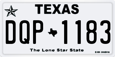 TX license plate DQP1183