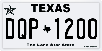 TX license plate DQP1200