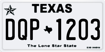 TX license plate DQP1203