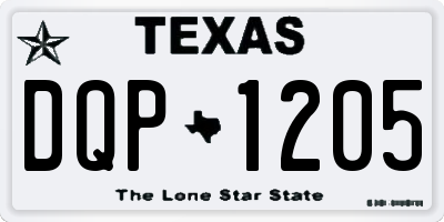 TX license plate DQP1205