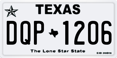 TX license plate DQP1206
