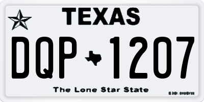 TX license plate DQP1207