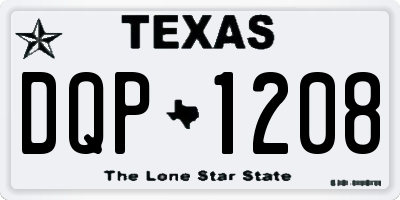 TX license plate DQP1208