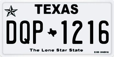 TX license plate DQP1216