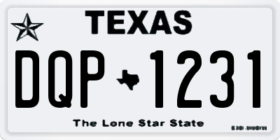TX license plate DQP1231