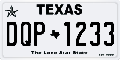 TX license plate DQP1233