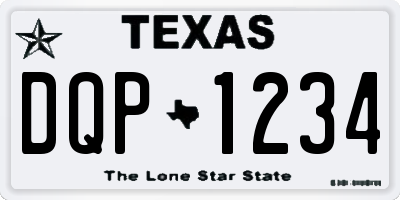 TX license plate DQP1234