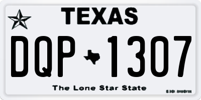 TX license plate DQP1307