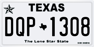 TX license plate DQP1308